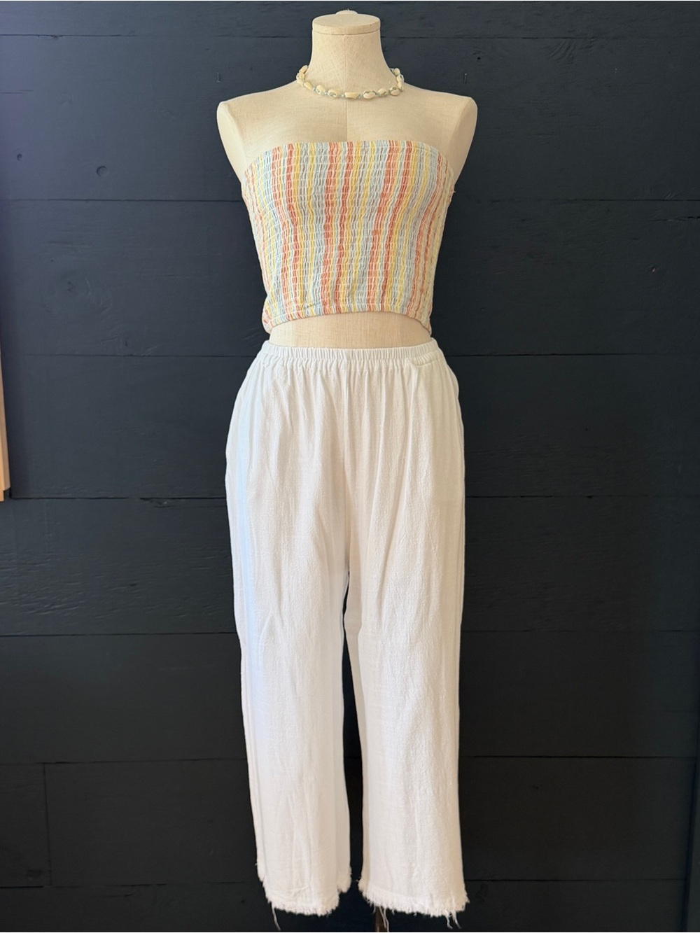 Mooloola White Linen Blend Wide Leg Pants Size 12 Aus size M US